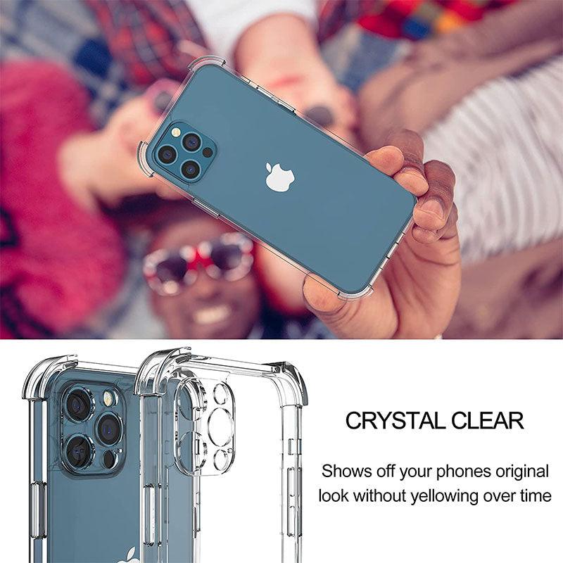 Thick Shockproof Silicone Phone Case For iPhone 14 13 12 11 Pro Max Mini X XS XR 8 7 6 Plus Lens Protection Case Back Cover Super Clear Transparent Hard Back Strong Durable Frame Cases for iPhone