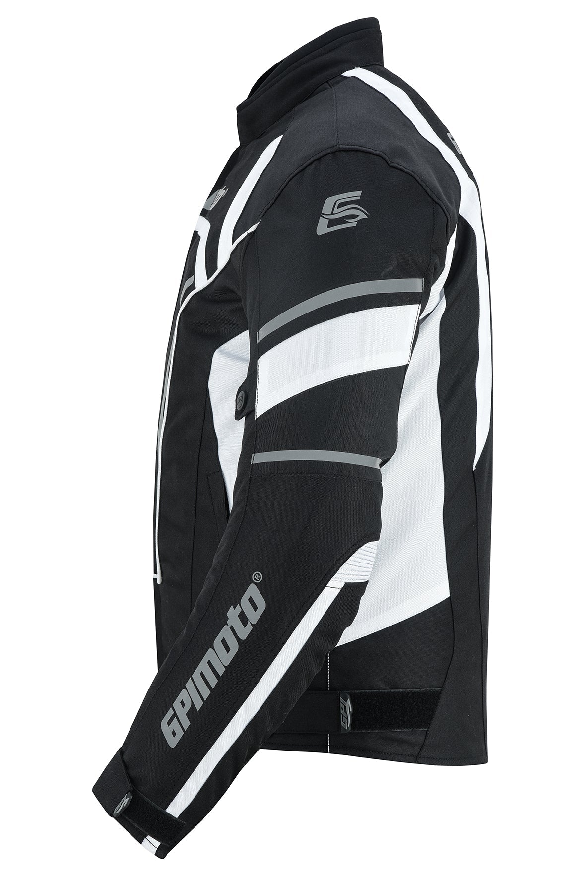 Men's All Season High Premium Quality 4 Pockets Waterproof Motorcycle Jacket – Black/White-