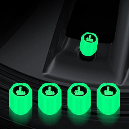 4PCS Luminous Valve Stem Caps