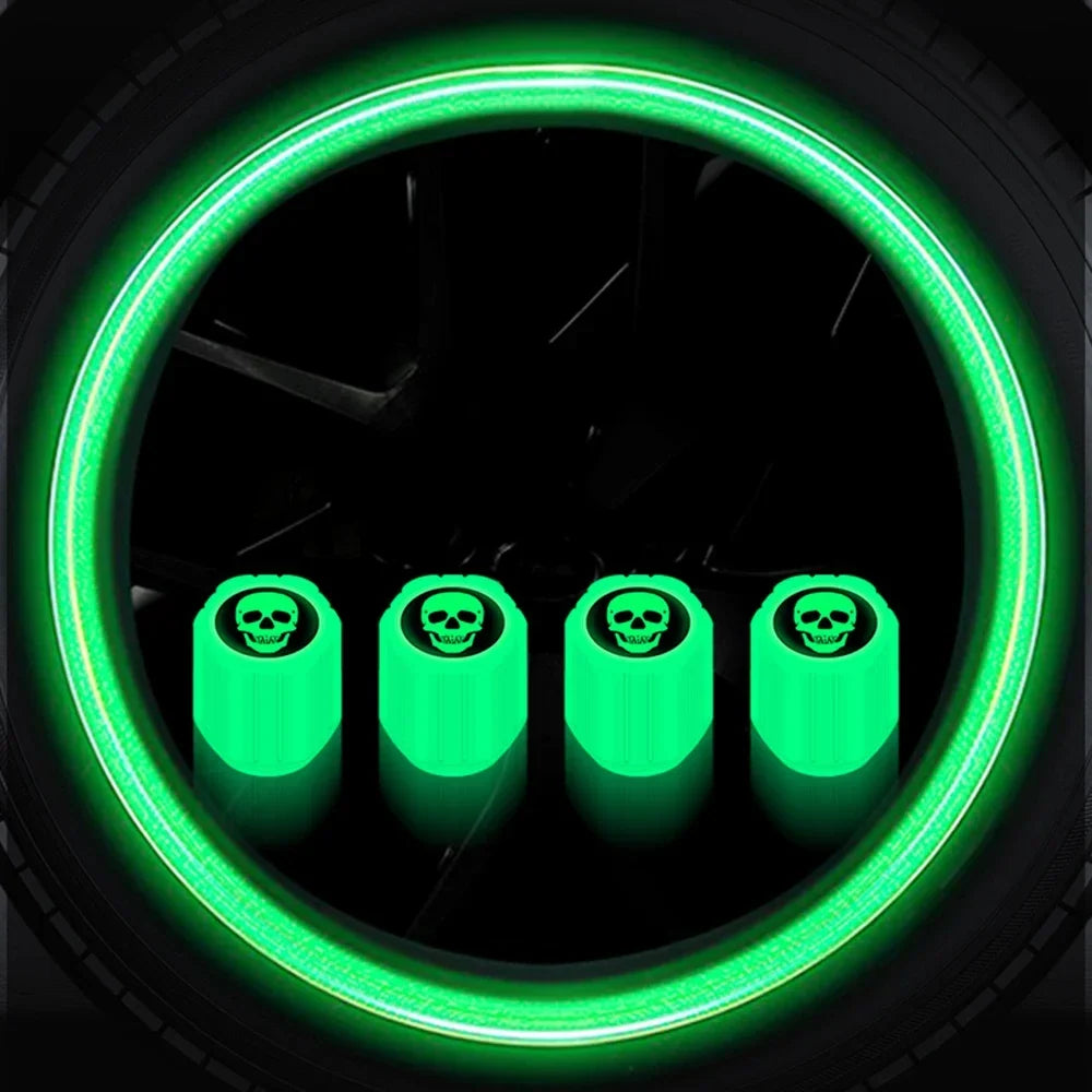 4PCS Luminous Valve Stem Caps