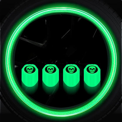 4PCS Luminous Valve Stem Caps