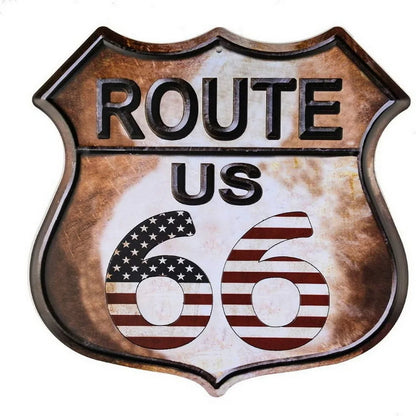 Route 66 American Dreams Shield Metal Tin Signs Posters