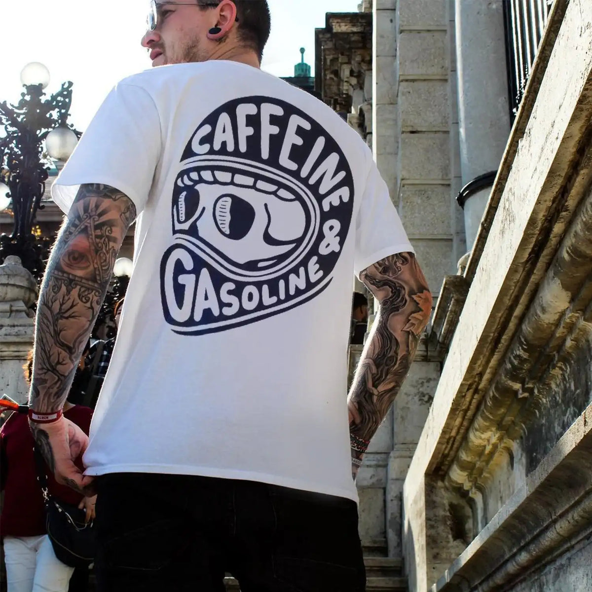 Caffeine & Gasoline Graphic Cotton T-shirt Unisex