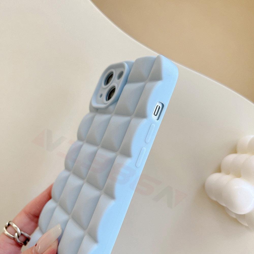 Unique Phone Case For iPhone 14 Pro 13 12 11 Pro Fashion 3D Soft Silicon Shockproof For iPhone 14 Case Bubble Case Cute Full Body Shape Soft Silicone Slim Cushioned Beautiful Elegant Case For Women