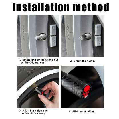 4PCS Skull Valve Stem Caps