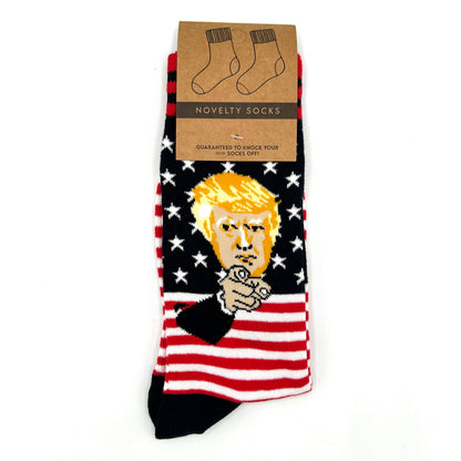 Trump USA Flag Novelty Socks