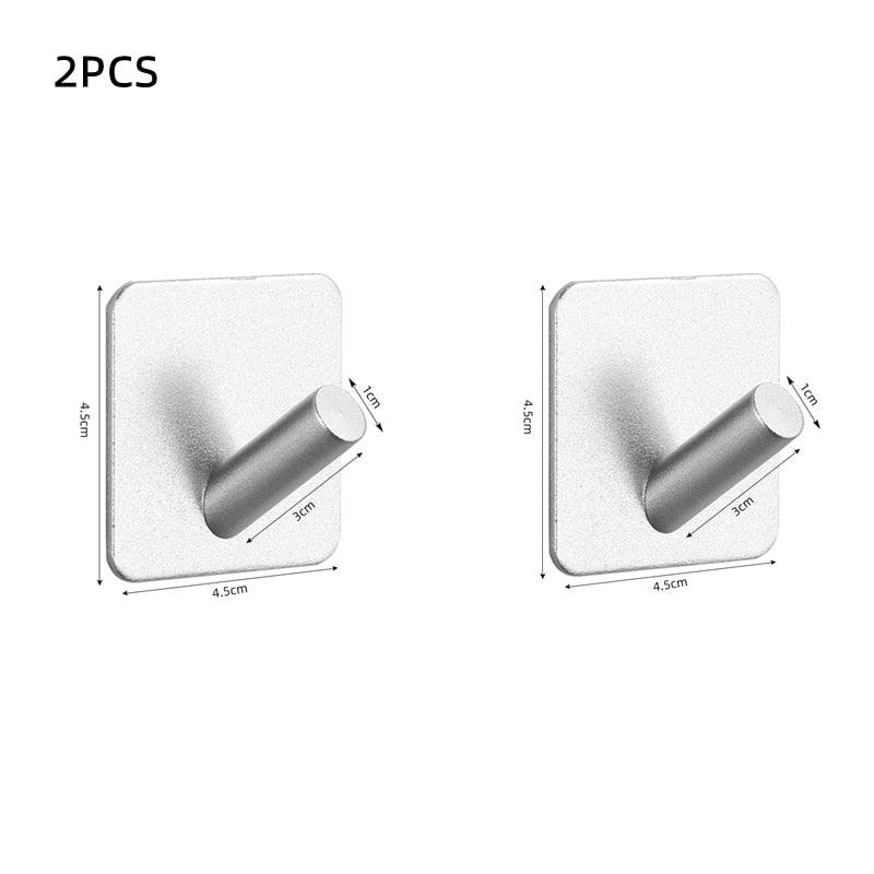 Adhesive Wall Hooks Mounted Door Key Cloth Coat Bathroom Robe Hanger Kitchen Hardware Rack Shelf Bag Hook Organizer For Hanging  Bathroom Toilet Sticky Hook