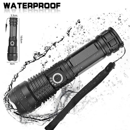Adjustable Rechargeable Powerful Zoomable LED USB Flashlights High Lumens Powerful Tactical  Waterproof Super Bright  Flashlights Best For Camping Outdoor Hiking Running Riding