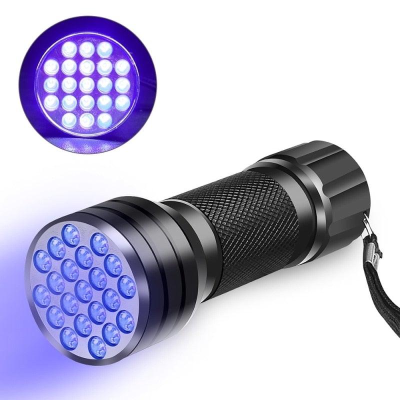 Adjustable Rechargeable UV Flashlight Black Light 21LED 12LED Handheld Portable Torch Light Ultraviolet Flashlight Detector Flashlight Torch For Bed Bug Dog Urine Pet Stains Matching With Pet Odor Eliminator
