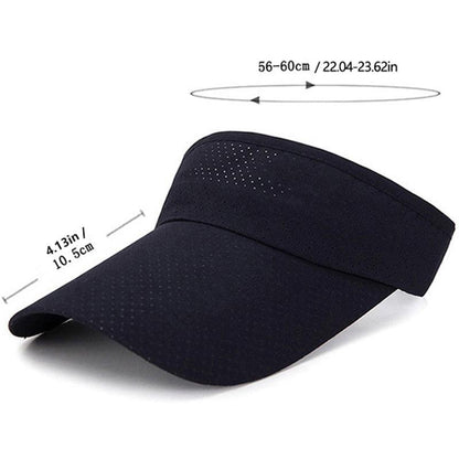 Adjustable Summer Breathable Hats Men Women Sun Protection Sports Golf Tennis Visor Hat Adjustable Visor UV Protection Top Empty Solid Sports Outdoor Running Sunscreen Strong Cap