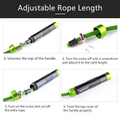 Adjustable Weighted Skipping Rope Heavy Jump Ropes With Adjustable Extra Thick Cable Aluminum Silicone Grips Handles High-Speed Ball Bearings Premium Skipping Rope For Training Boxing Workouts Jumping Exercise Equipment