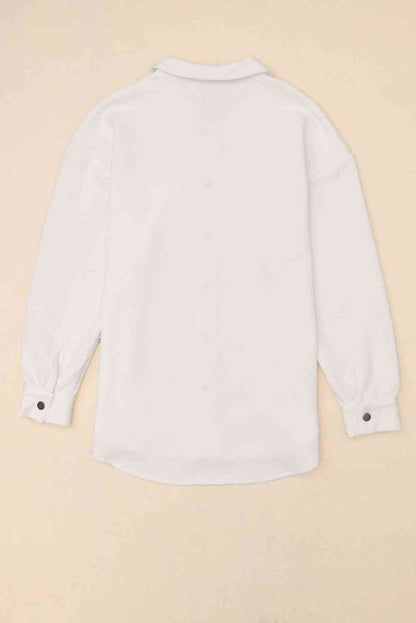 Cloudy Blue Snap-Front Collared Jacket with Pockets Lightweight and Versatile Jacket