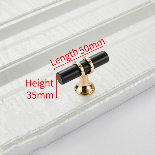 Aluminum Alloy Black Gold Door Handle Wardrobe Kitchen Cabinet Drawer Solid Handle Furniture Handle European Modern Hardware Modern Furniture Cupboard Door Drawer Handles