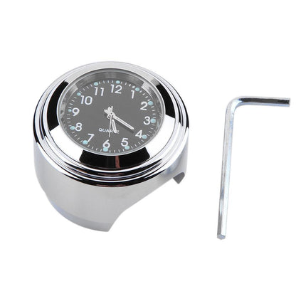 Aluminum Waterproof 22/25mm Motorcycle Handlebar Mount Dial Clock Motorcycle Handlebar Mount Clock Waterproof Handlebar Dial Clock Watch Quartz Clock Watch for Harley Motorcycle Accessories