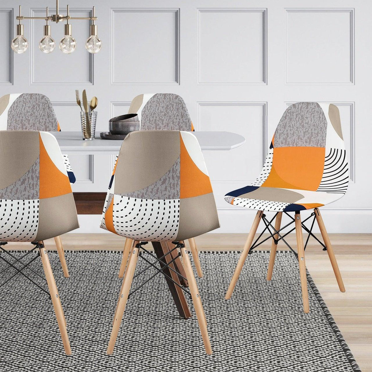 Avangarde Style  Printed Seat Cover For Shell Chair Armless Shell Chair Cover Banquet Home Slipcover Elastic Removable Stretch High Back For Sofa Armchairs
