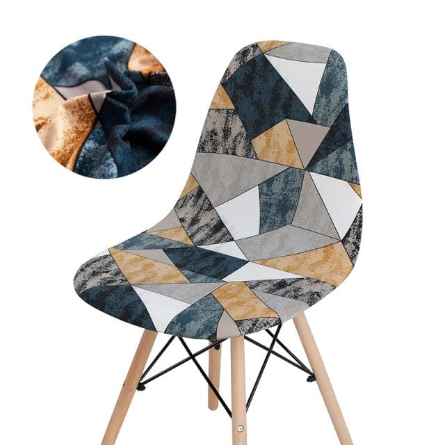Avangarde Style  Printed Seat Cover For Shell Chair Armless Shell Chair Cover Banquet Home Slipcover Elastic Removable Stretch High Back For Sofa Armchairs
