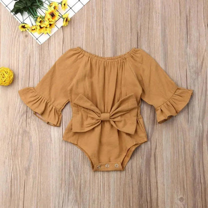 Baby Girl Ruffled Solid Color Sleeveless Backless Romper Jumpsuit Comfy Outfit Excellent Gift For Your Baby Girl