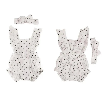 Baby Girl Ruffled Solid Color Sleeveless Backless Romper Jumpsuit Comfy Outfit Excellent Gift For Your Baby Girl