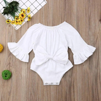 Baby Girl Ruffled Solid Color Sleeveless Backless Romper Jumpsuit Comfy Outfit Excellent Gift For Your Baby Girl