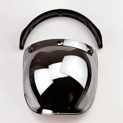Retro Bubble Shield Visor – Three-Buckle Design