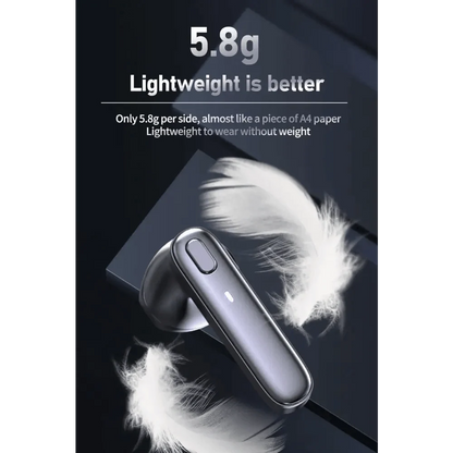 Black Bluetooth-Compatible Wireless Bass Ear Buds Stereo Headphone With Mic Touch Control Bluetooth Lightweight Earphones