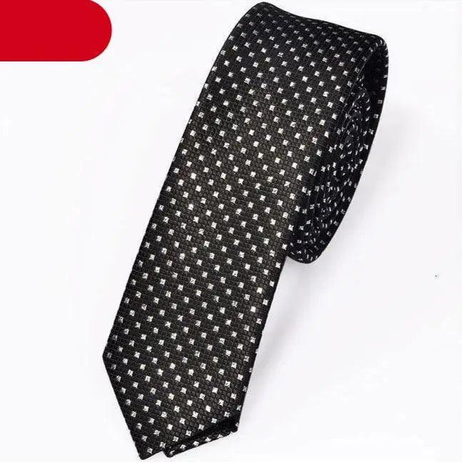 Black Business Dots Printed Polyester Men Necktie Slim Tie Formal Skinny Elegant Office Necktie For Men
