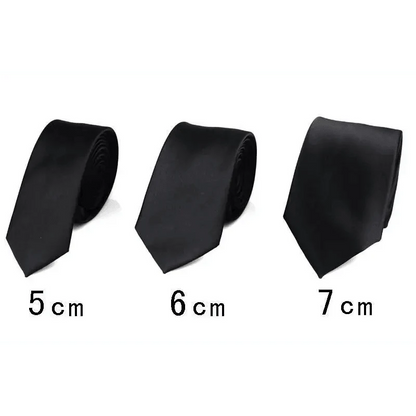 Black Business Skinny Men Neckties Wedding Slim Ties Elegant Men Lightweight High Quality Modern Ties