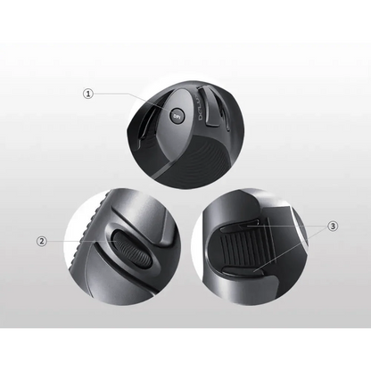 Black Ergonomic Design Office Vertical Mouse 6 Buttons 600/1000/1600 DPI Right Hand Mice With Wrist Mat Better Performance Mouse For PC Desktop Laptop