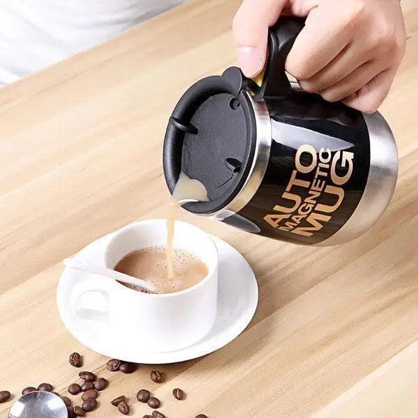 Black Smart Lazy Automatic Stainless Steel Self Stirring Magnetic Mug Creative Coffee Mixing Cup Automatic Self Mixing & Spinning Cup Cute Christmas Birthday Gift Idea For Men And Women