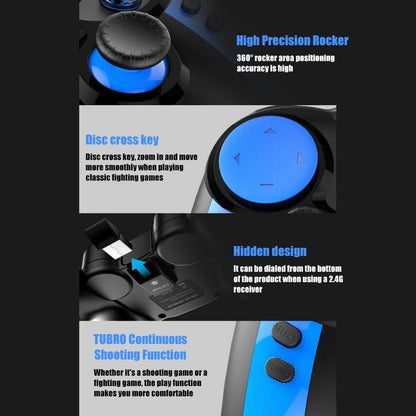 Black Solid Bluetooth Joystick Smartphone Trigger Gamepad Controller Compatible With TV PC Laptop