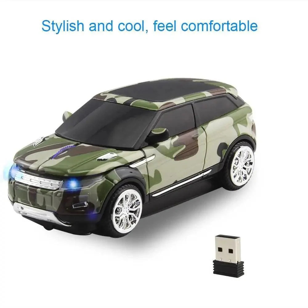 Blue Wireless Optical Mouse Sports Car Shaped Mouse 1600 DPI Office School Mice For Computer And Laptop Comfortable For Every Use