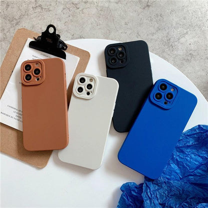 Bright Colors Soft Silicone Phone Case For iPhone 11 Pro Max X XR XS Max 7 8 6S Plus Mini Camera Protection Back Cover Silicone Camera Protection Case Soft Scratch-Resistant Case For Iphone