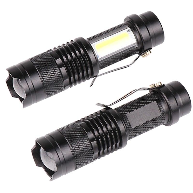 Built in battery XP-G Q5 Zoom Focus Mini led Flashlight Torch Lamp Lantern 2000 Lumen Adjustable Penlight Waterproof T6 light  Focus IP65 Water-Resistant Portable for Indoor and Outdoor Camping Hiking