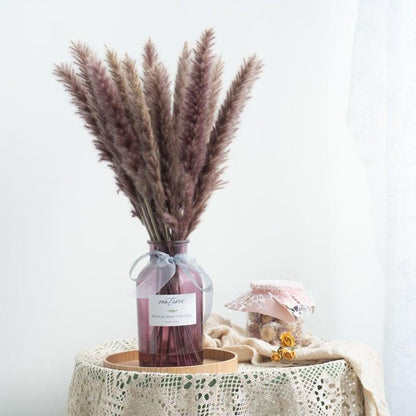 Bulrush Natural Dried Flowers Artificial Branch Pampas Grass Phragmites Fake Flower Wedding Home Decoration Christmas Decor