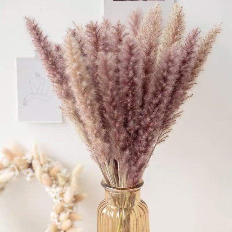 Bulrush Natural Dried Flowers Artificial Branch Pampas Grass Phragmites Fake Flower Wedding Home Decoration Christmas Decor