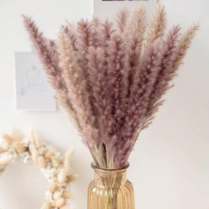Bulrush Natural Dried Flowers Artificial Branch Pampas Grass Phragmites Fake Flower Wedding Home Decoration Christmas Decor