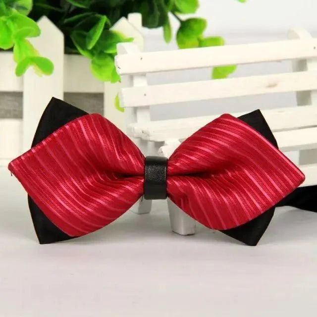 Business Black Golden Butterfly Men Bowtie Luxury Double Layer Pointed Classic Bow Tie Lovely Men Gift For Office And Meetings