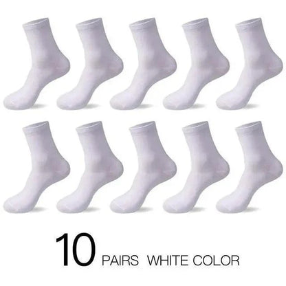 Business Simple White Cotton Socks 10 Pairs Men Breathable Socks Spring Summer Socks for Men Heavy Duty Reinforced Cotton Socks For Men