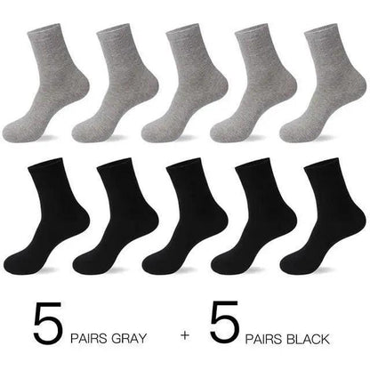 Business Simple White Cotton Socks 10 Pairs Men Breathable Socks Spring Summer Socks for Men Heavy Duty Reinforced Cotton Socks For Men