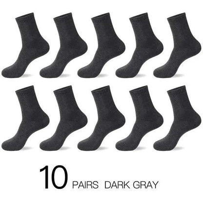 Business Simple White Cotton Socks 10 Pairs Men Breathable Socks Spring Summer Socks for Men Heavy Duty Reinforced Cotton Socks For Men