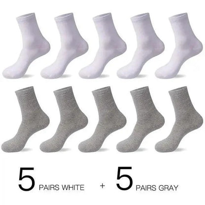 Business Simple White Cotton Socks 10 Pairs Men Breathable Socks Spring Summer Socks for Men Heavy Duty Reinforced Cotton Socks For Men