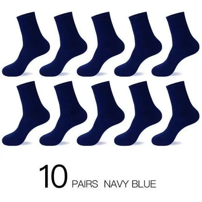 Business Simple White Cotton Socks 10 Pairs Men Breathable Socks Spring Summer Socks for Men Heavy Duty Reinforced Cotton Socks For Men