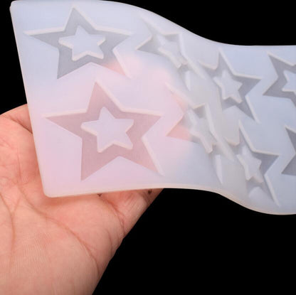 Cake Decorating Tools 3D Star Shape Silicone Mold Cupcake Chocolate Mould Decor Muffin Pan Baking Star Silicone Fondant Mold Flexible Molds Star Chocolate Mold For Dessert Candy Cupcake Topper