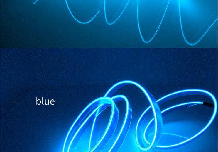 Car LED Neon Cold Light Auto Interior Atmosphere Neon Glowing Strobing Electroluminescent Wire Lights Neon Light USB 5V with Fuse Protection for Automotive Car Interior Decoration Light Refit Decoration Strips Shine Usb Cigar Lighter Driver