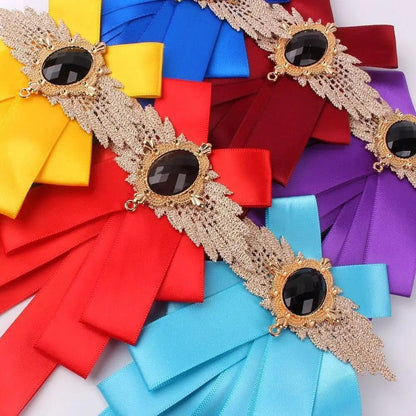 Charming  Butterfly Ladies Bowtie Casual Solid Color Rhinestone Brooch Bowties For Women Fashionable Wedding  Bowtie