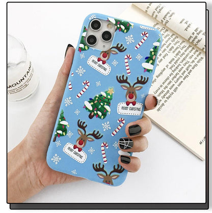 Christmas Beautiful Santa Phone Case For iPhone 13 14 12 11 Pro Max Mini 14Plus Soft Silicone Cover Christmas Silicone Mobile Phone Case Protective Case Comfortable Case for iPhone