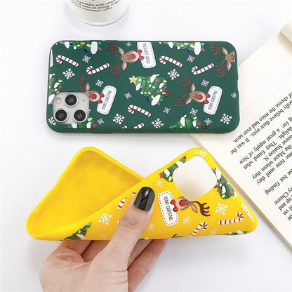Christmas Beautiful Santa Phone Case For iPhone 13 14 12 11 Pro Max Mini 14Plus Soft Silicone Cover Christmas Silicone Mobile Phone Case Protective Case Comfortable Case for iPhone