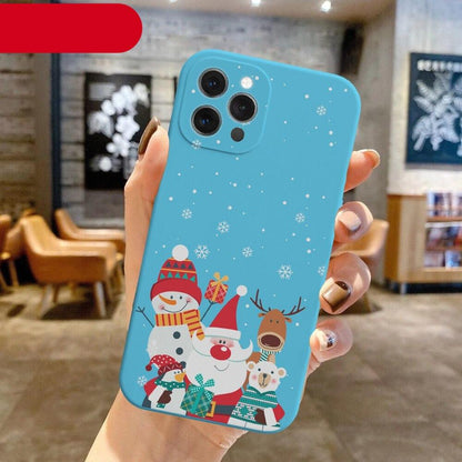 Christmas Pattern Design Red Silicone Phone Cover Anti-Scratch Soft Slim Bumper Shockproof Protective Case Shockproof Phone Case For iPhone 13 14 Pro Max Merry Christmas Candy Silicone Bumper Cover
