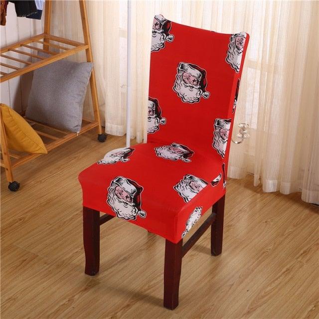 Christmas Printing Dining Chair Covers Modern Removable Anti-dirty Kitchen Seat Case Stretch Chair Slipcovers for Home Banquet Dining Room Chair Protector Seat Protector Slipcovers Stretch Removable Washable Printed Dining Chair Seat Covers for Kitchen