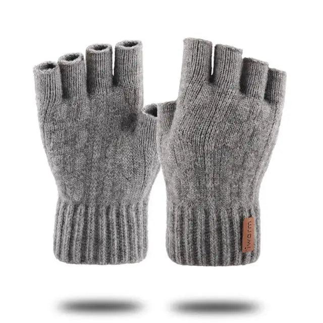 Classic Knitted Fingerless Winter  Unisex Outdoor Gloves For Men Women Retro Soft Unisex Stretch Elastic Warm Half Finger Cycling Gloves